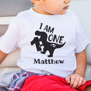Bebé Camiseta personalizada de dinosaurio de cumpleaños