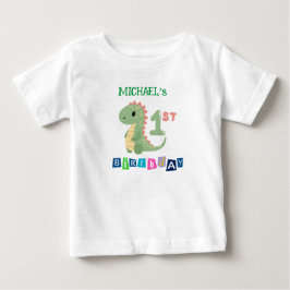 Bebé Camiseta Personalizada de Dinosaurio para Cumpleañ