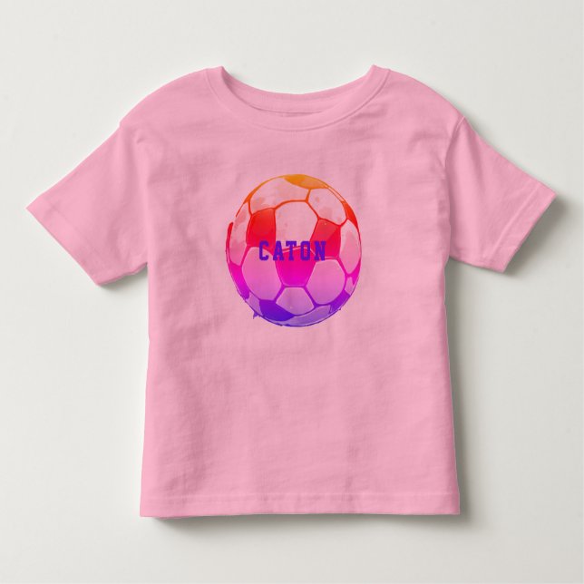 Bebé Camiseta Personalizada de Fútbol para Niños Rosa (Anverso)