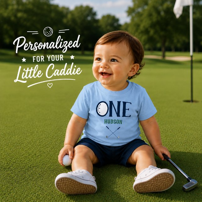Bebé Camiseta personalizada de golf para primer cumplea (Subido por el creador)