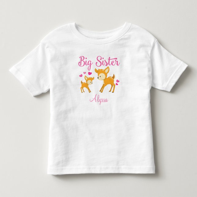 Bebé Camiseta personalizada de Gran Hermana Deer (Anverso)