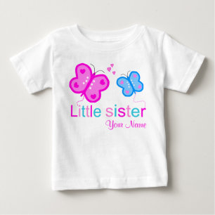 Bebé Camiseta personalizada de mariposa de hermanita pe