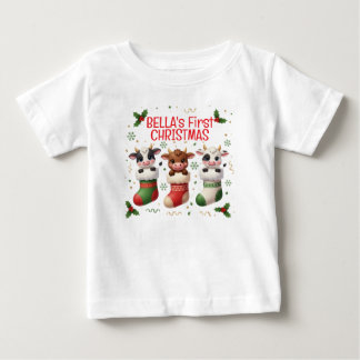 Bebé Camiseta personalizada de Navidad de la primera va