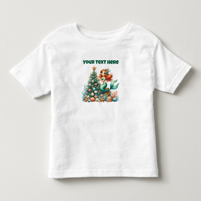 Bebé Camiseta personalizada de Navidad de Sirena para n (Anverso)