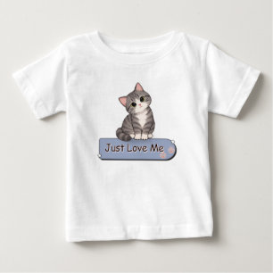 Bebé Camiseta Personalizada de Niño con Gato Adorable