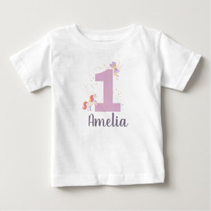 Bebé Camiseta personalizada de primer cumpleaños