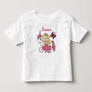 Bebé Camiseta Personalizada de Princesa y Unicornio