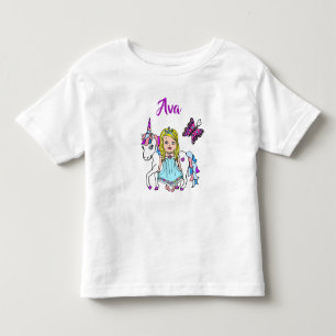 Bebé Camiseta personalizada de Princesa y Unicornio Bon