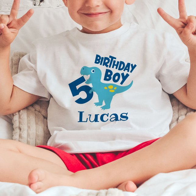 Bebé Camiseta personalizada de T-Rex para cumpleaños 5  (Subido por el creador)