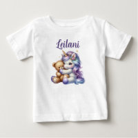 Camiseta personalizada de unicornio y oso de peluc