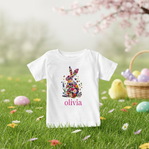 Bebé Camiseta personalizada del conejo de Pascua para n