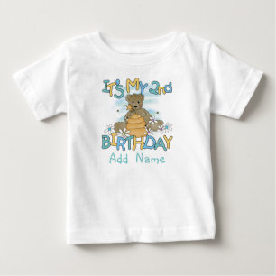 Bebé Camiseta personalizada del cumpleaños del oso de