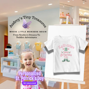Bebé Camiseta personalizada del primer día de San Patri