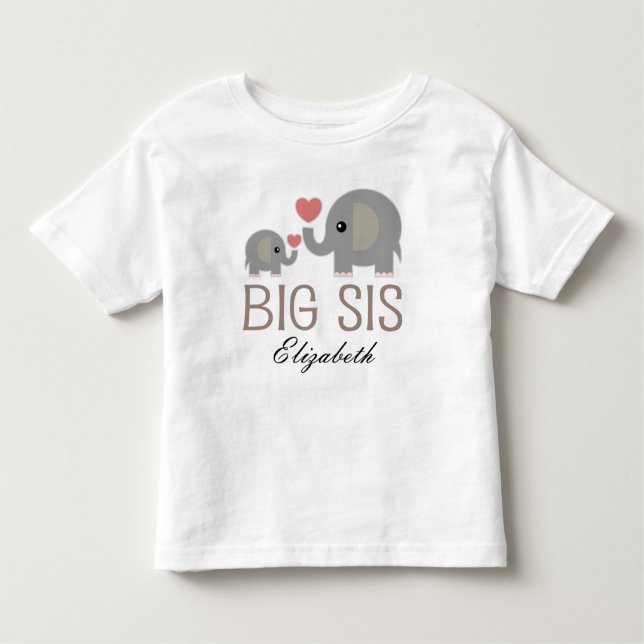 Bebé Camiseta personalizada elefante lindo grande de (Anverso)