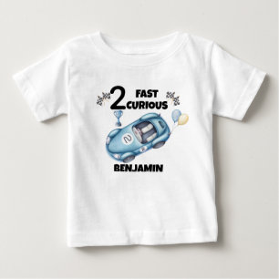 Bebé Camiseta Personalizada Niño 2º Cumpleaños Coche de