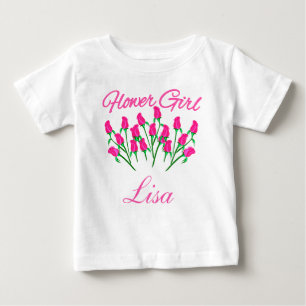 Bebé Camiseta personalizada para chicas de flores
