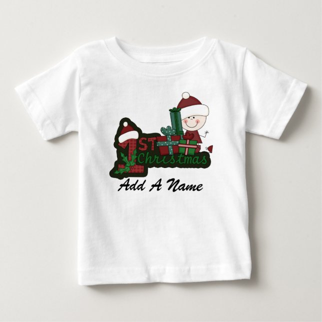 Bebé Camiseta personalizada para Navidades de primera b (Anverso)