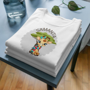 Bebé Camiseta Personalizada para Niños/as de Jirafa