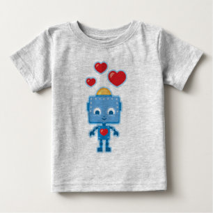 Bebé Camiseta personalizada robot retro lindo de los
