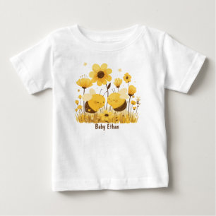 Bebé Camiseta personalizada y adorable con tema de abej
