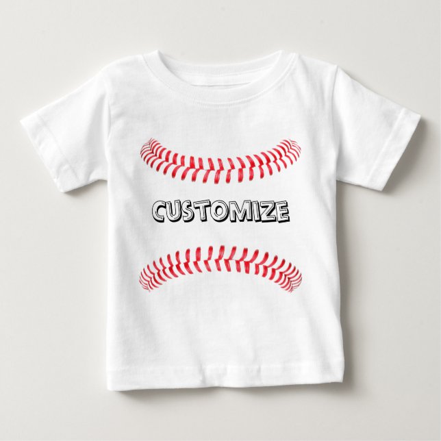 Bebé Camiseta Personalizado de Béisbol (Anverso)