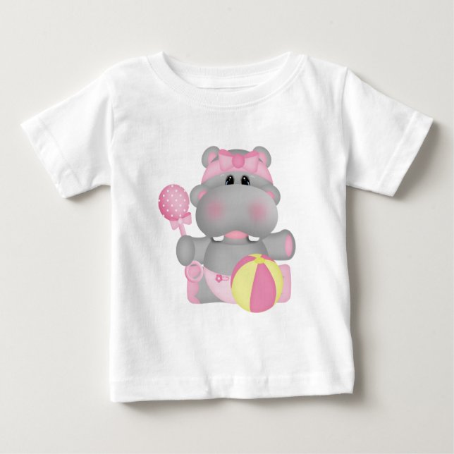 Bebé Camiseta personalizado de Hippo para bebés (Anverso)