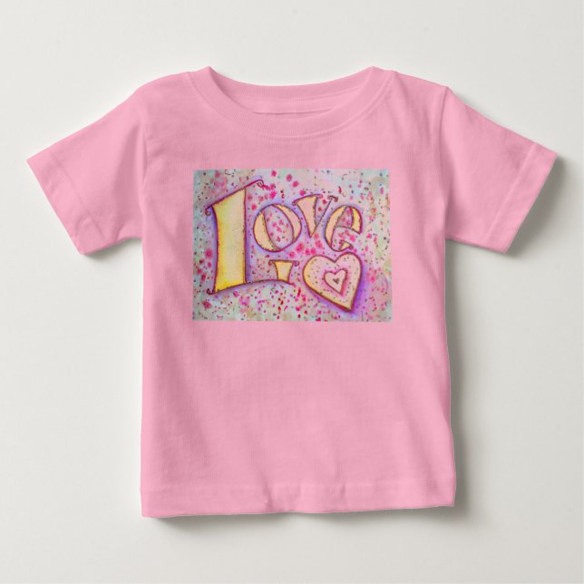 Bebé Camiseta Personalizado de pintura de arte Love Wor (Anverso)