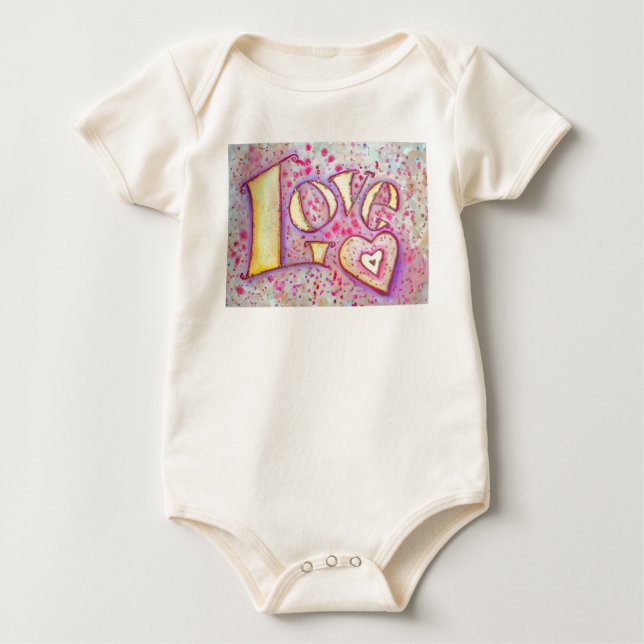 Bebé Camiseta Personalizado de pintura de arte Love Wor (Anverso)