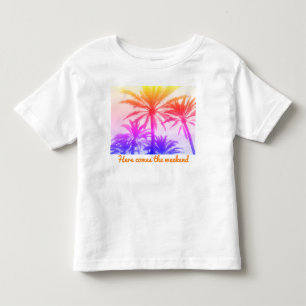 Bebé Camiseta personalizado Sunset Palm Tree - Vibes de