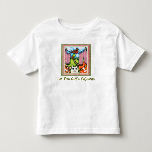 Bebé Camiseta pijama de gato (Anverso)