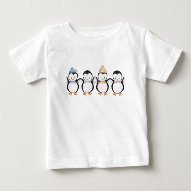 Bebé Camiseta pingüina - Camiseta de cumpleaños (Anverso)