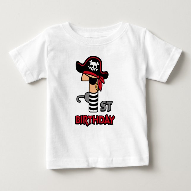 Bebé Camiseta pirata de primer cumpleaños (Anverso)