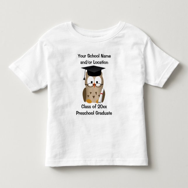 Bebé Camiseta preescolar de encargo de la graduación, (Anverso)