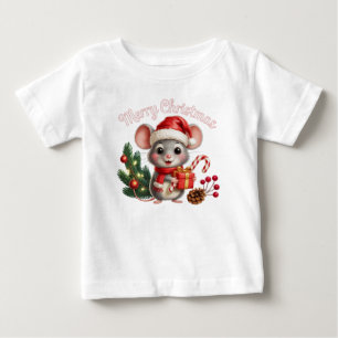 Bebé Camiseta Ratón de Navidad