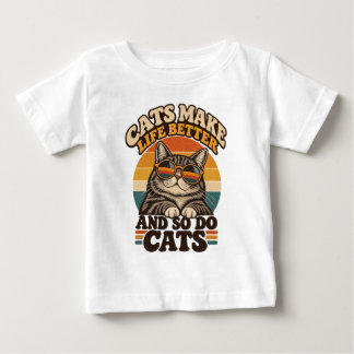 Bebé Camiseta Retro de Gatos Hacen la Vida Mejor