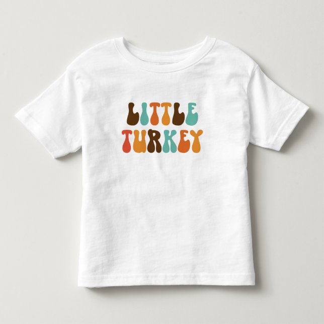 Bebé Camiseta Retro De Pavito De Acción De Gracias (Anverso)