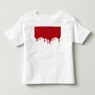 Bebé Camiseta roja personalizada de bloque con goteo pa
