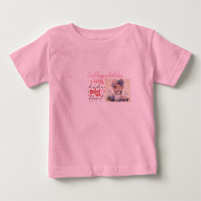 Bebé camiseta rosa, imagen personalizar Ropa de niño, (Anverso)