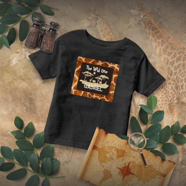 Bebé Camiseta salvaje de jirafa de impresión animal (Subido por el creador)