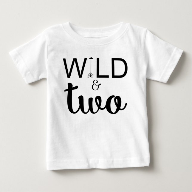 Bebé Camiseta salvaje y dos flechas de segundo cumpleañ (Anverso)