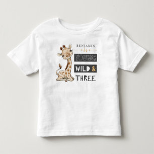 Bebé Camiseta salvaje y Safari de tres cumpleaños
