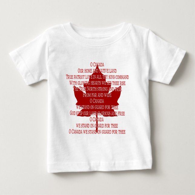 Bebé Camiseta Souvenir Canada Tee de Baby Anthem para C (Anverso)