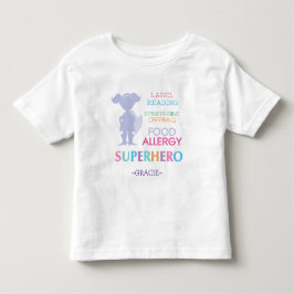 Bebé Camiseta Superheroínas Alerta de Alergia Alimentar