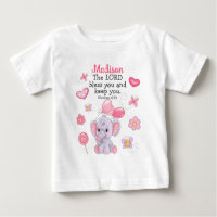 Camiseta superior de escritura de bendición chica 