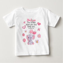 Camiseta superior de escritura de bendición chica