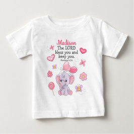 Bebé Camiseta superior de escritura de bendición chica