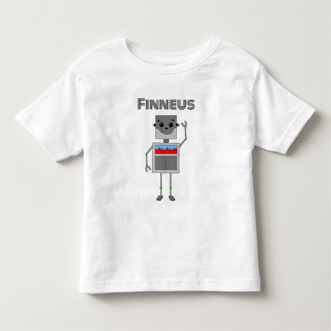 Bebé Camiseta temática de robot personalizada   (Anverso)