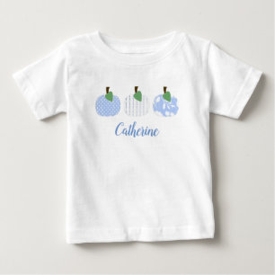 Bebé Camiseta Trio de Calabaza Azul Claro para Niñas