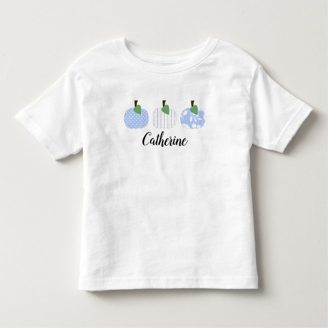 Bebé Camiseta Trio de Calabaza Azul Claro para Niñas Pe (Anverso)