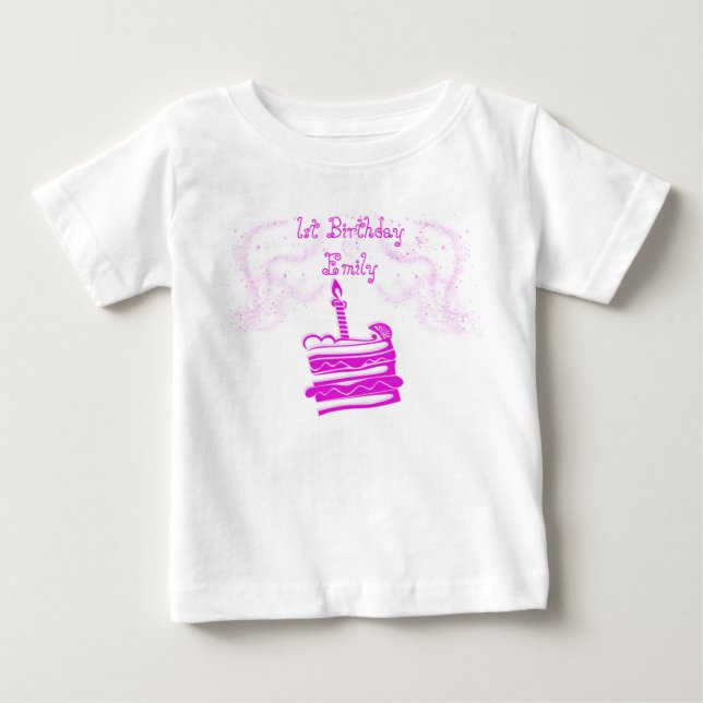 Bebé Camiseta Tutú para Cumpleaños de Niña 1 (Anverso)